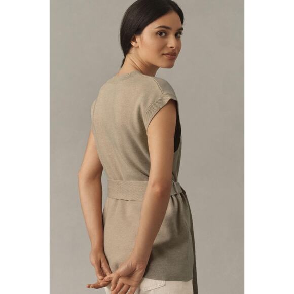 Anthropologie Maeve NWT Belted Muscle Sweater Sleeveless Vest, Size Small - Picture 2 of 12
